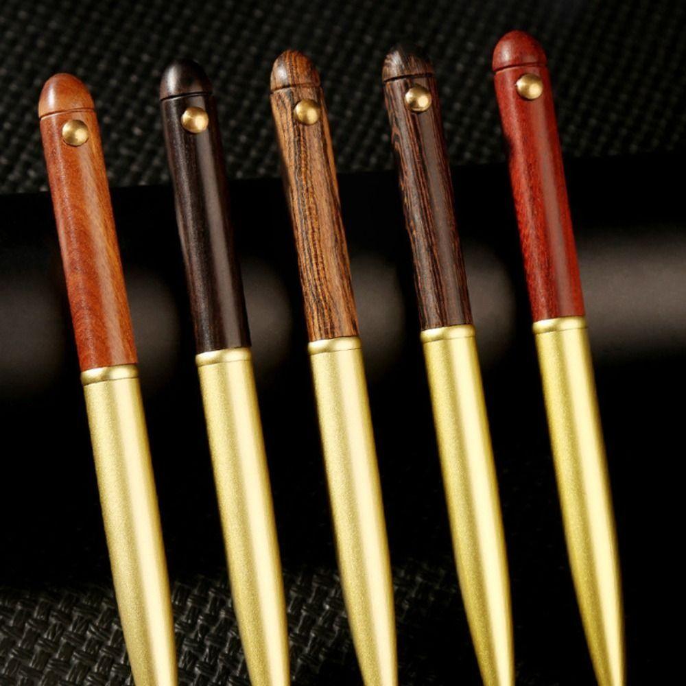 Retractable Roller Ball Pens Smooth Writing Business Ballpoint Pen Wooden Ballpoint Pen  School