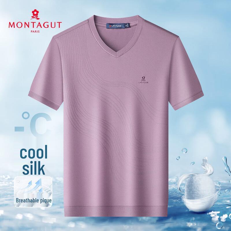 

Montagut Men s Silk Blend Breathable V-Neck T-Shirt 54