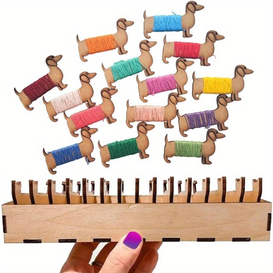 

1 Набор забавных деревянных катушек с животными, Милый кот, Креативные настольные украшения для хранения, Домашняя моталка, Подходит для финишной обработки мотков пряжи dog