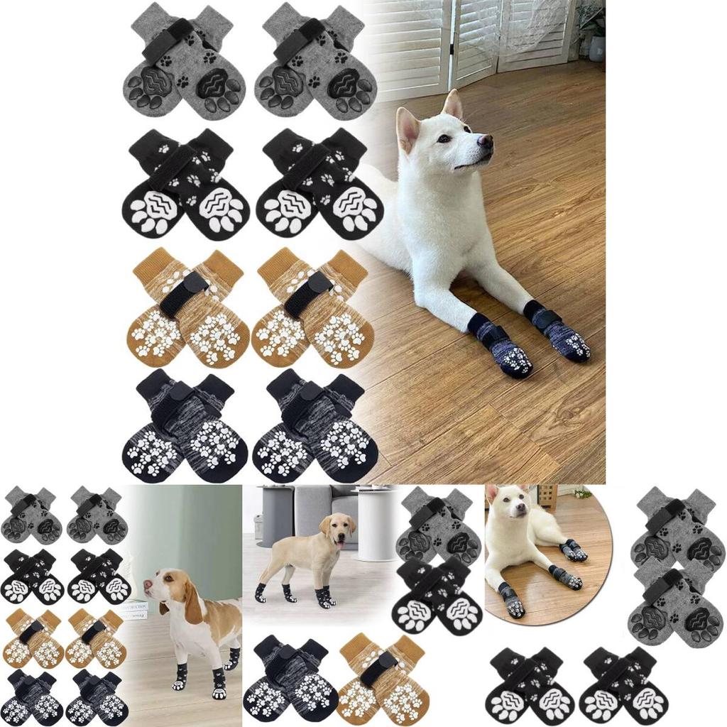 Cozy Durable Cotton Pet Socks For Dogs And Cats Stylish Non Slip Design Available In Multiple Colors
