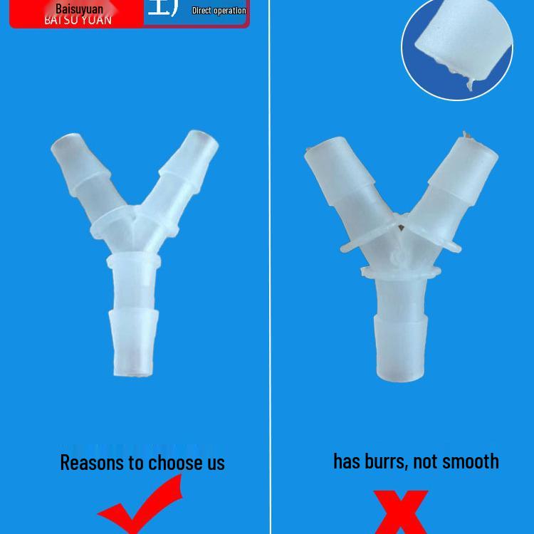 Y-Type Tee Barb Hose Connector for Water and Oxygen