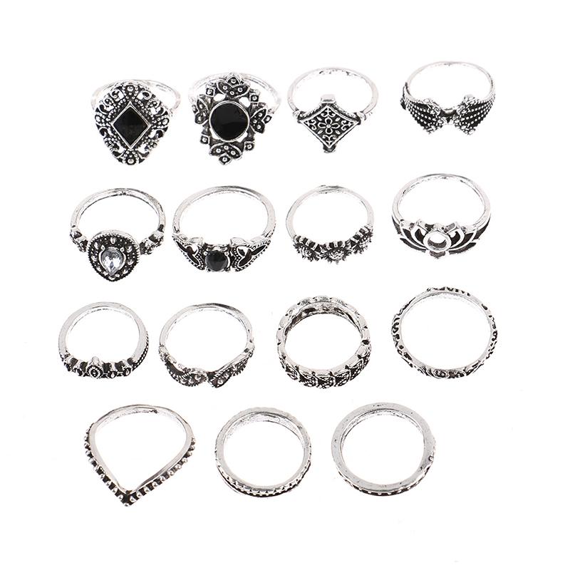 15 Stück/Set Vintage Ring Persönlichkeit Punk Gothic Herren Damen Ringe Schmuck Geschenk
