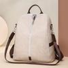 New Women Backpack Anti-Theft Fashion Casual Shoulder Soft Leather Travel Bag Vintage Versatile Solid Color 2-in-1 Backpack