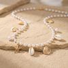 Metal Starfish Shell Imitation Pearl Waist Chain For Women Men Beach Fashion Summer Vacation Sea Star Belly Chain Body Jewelry