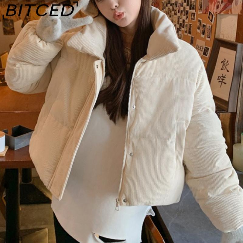 BITCED Down-Filled Cotton Jacket: Petite Niche & Distinctive Quilted Coat for Women Autumn/Winter High-Waisted Short Cotton Jacket