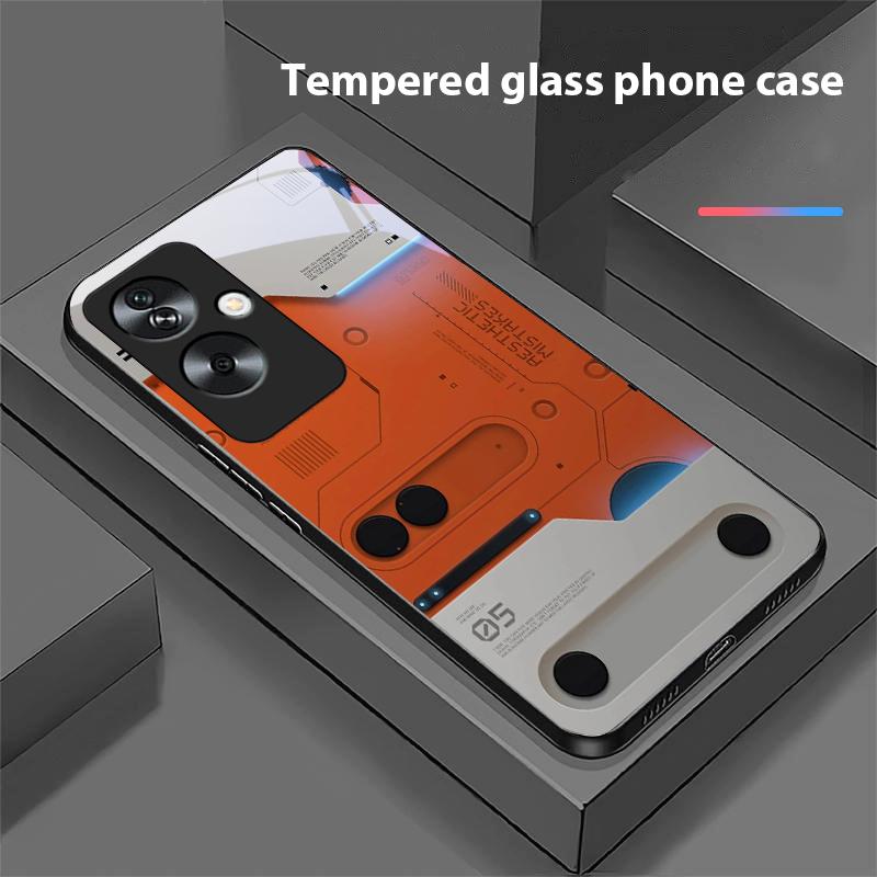 Machine Built-in For Oppo A79 5G 58 78 74 60 4G Reno 11F Realme GT 6 11 Note 50 10 C55 X2 Tempered Glass Black Phone Case
