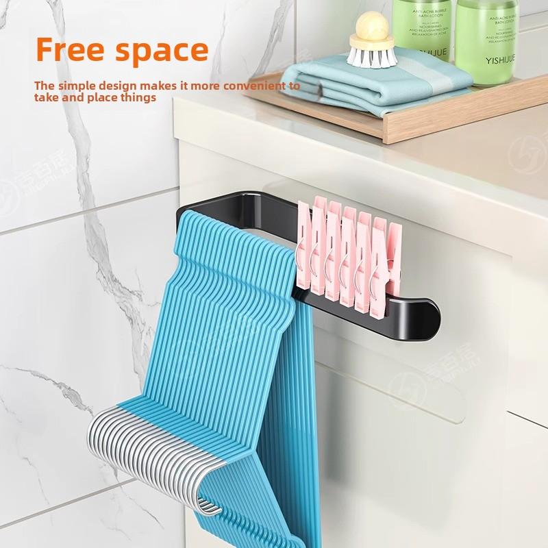 Bathroom Balcony Wall No-punch Hooks Wall-mounted Shelf