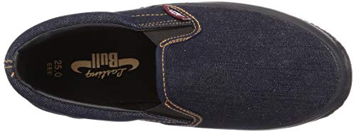 Lasting Bull Men's Wide Denim Slip-Ons, Navy, Size 26.5cm, 3E, LB024