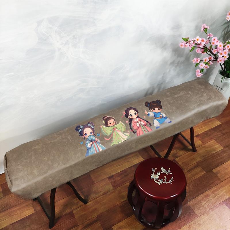 161-165cm Waterproof Guzheng Cover Chinese Ancient Style Dust Cover Edge Classical Literary Piano Organ Keyboard Furniture Cover