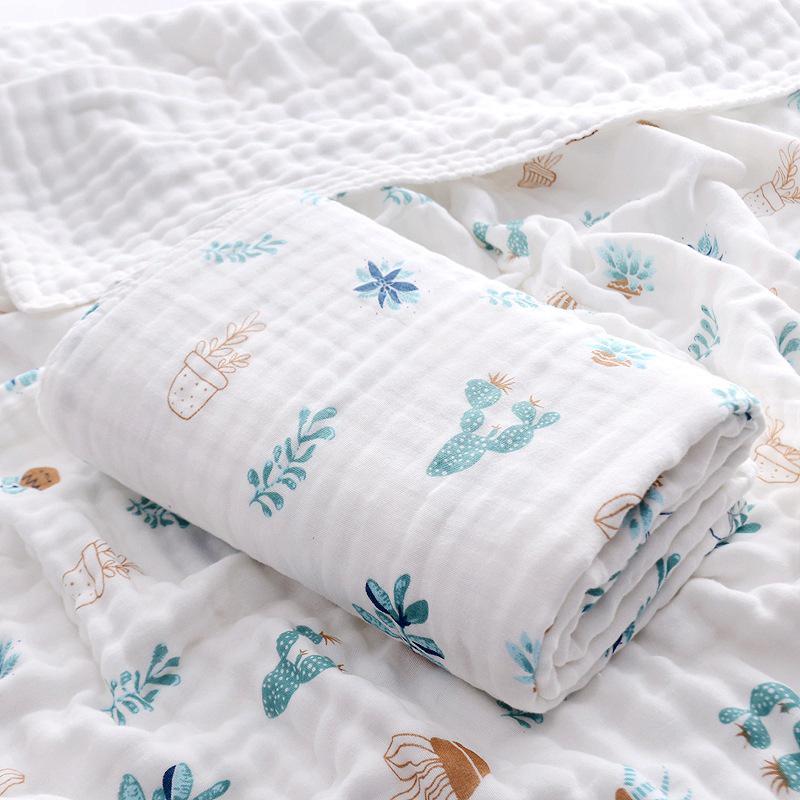 Pure Cotton Four-Layer Gauze Baby Bath Towel and Swaddle Blanket for Newborns