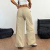 Women's Casual Fashion Drawstring Loose Wide Leg High Waist Straight Pants