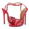 14/15cm Extra Hoher Absatz Übergröße Crossdresser Damen Sandalen Schwarz/Rot Farbstil Essentielle High Heels Sexy Tanz & Cosplay