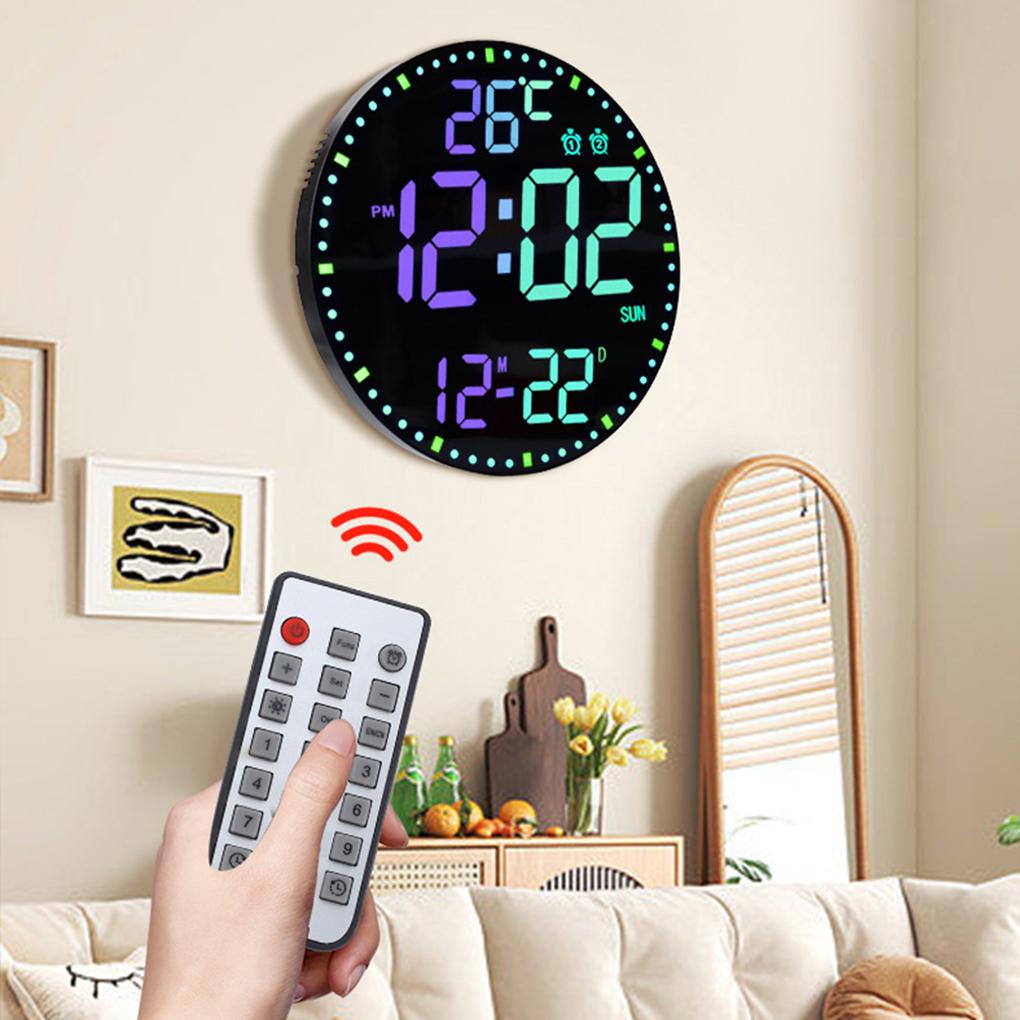 Electronic Wall Clock For Home With Temperature Detection Three Levels Brightness Adjustment Clocks