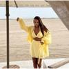 Ladies' Lantern Sleeve Loose Shirt Half Skirt Set Yellow Casual Set Spring Summer New Outfit Ladies' Plus Size Set Daily Commuting Style