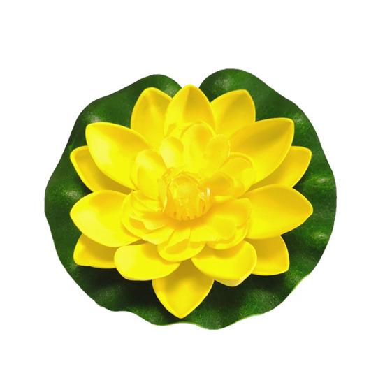 Floating Artificial Lotus Flowers with Lotus Leaf Realistic Faux Pond Plants Ornament for Lake Pool Aquarium Water Decoration