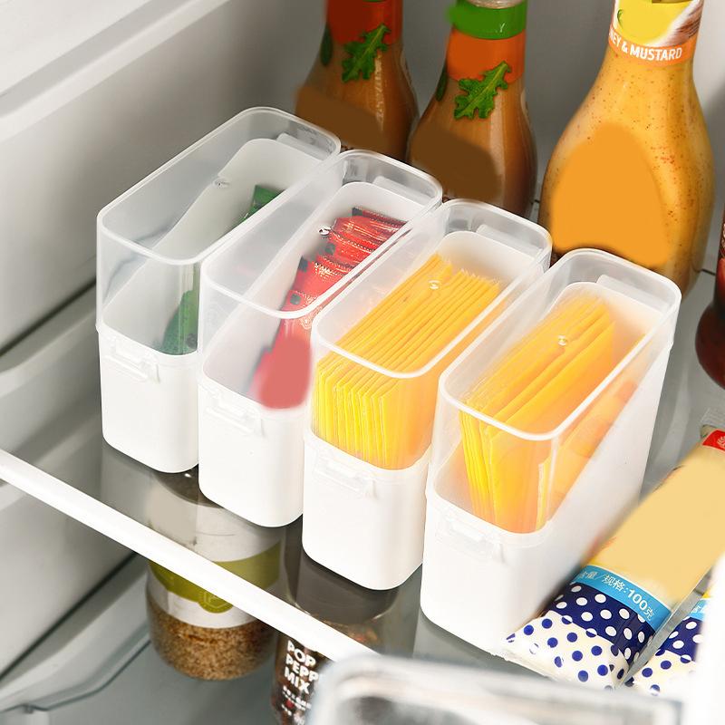 Refrigerator Side Door Organiser Coffee Tea Bag Cheese Small Objects Transparent Organiser Kitchen Organiser With Lid