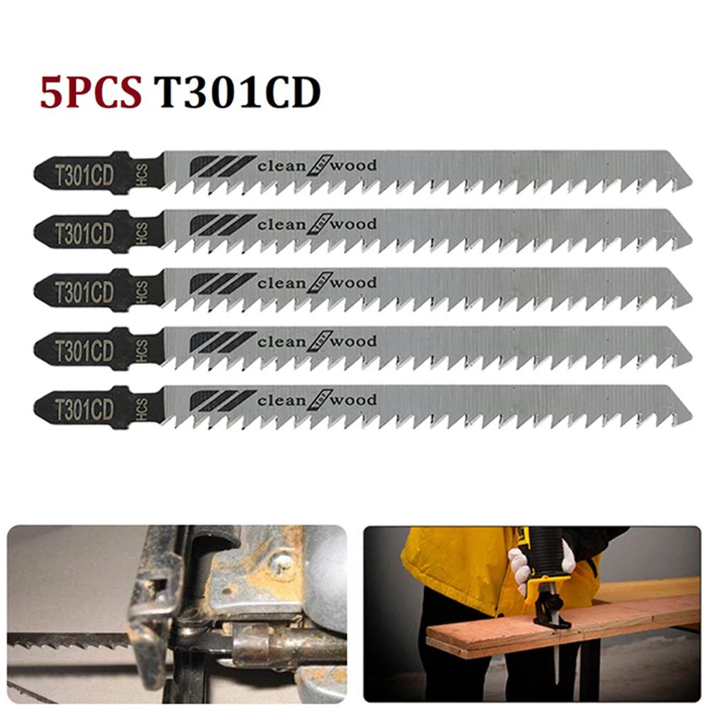 5Pcs 4.56inch Jigsaw Blades Reciprocating Saw Blade T301CDFor Sheet Panels Wood Plastic Metal Cutting Tool Accessories