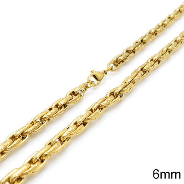 KALEN Stainless Steel Twisted Chain Bracelet For Women Men Rock Thick Patterned Loop Necklace Gold Color Trend Jewelry Gift