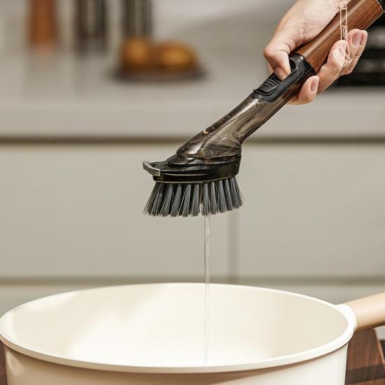 2Pcs/Set Cleaning Brush with Durable Bristles Ergonomic Handle Hard Bristle Head Multifunctional Kitchen BBQ Cleaner