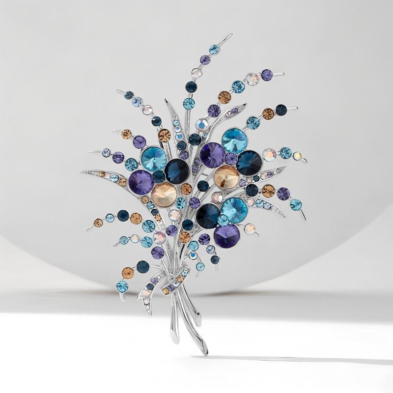 

Брошь «Звездное небо», Элегантная хрустальная брошь-корсаж в виде пшеничного колоса, Нишевый дизайнерский брошь.