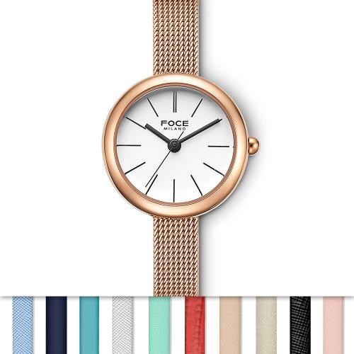 [FOCE LADY] FOCE LADY Women s Macaron Changeable Band Watch FM2012WRG Black Enamel