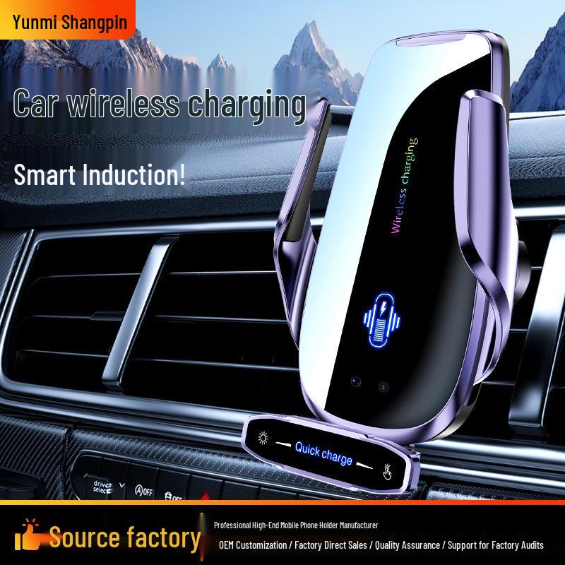 Q9 15W Wireless Charger Car Mount with Infrared Sensor & Automatic Clamping for Apple