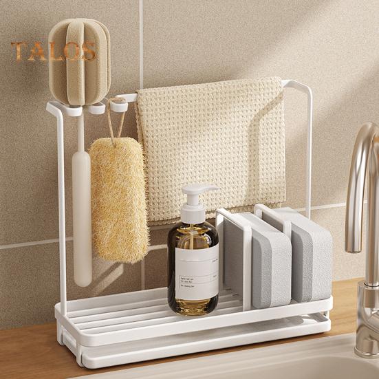 Suport de depozitare Suport pentru burete Construcție robustă Bucătărie rezistentă la sarcină Dormitor Dozator de săpun vase cu tavă detașabilă