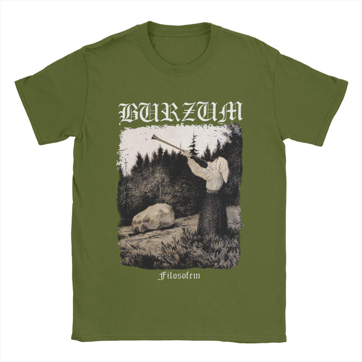 

Чоловіча бавовняна футболка Burzum Blow The Trumpet Дивовижна футболка з круглим вирізом Літній одяг з короткими рукавами XXXXXL армія зелений колір