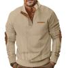 Nou Pulover Tricotat Jacquard Casual de Exterior pentru Bărbați de Primăvară/Toamnă cu Guler Ridicat și Mâneci Lungi