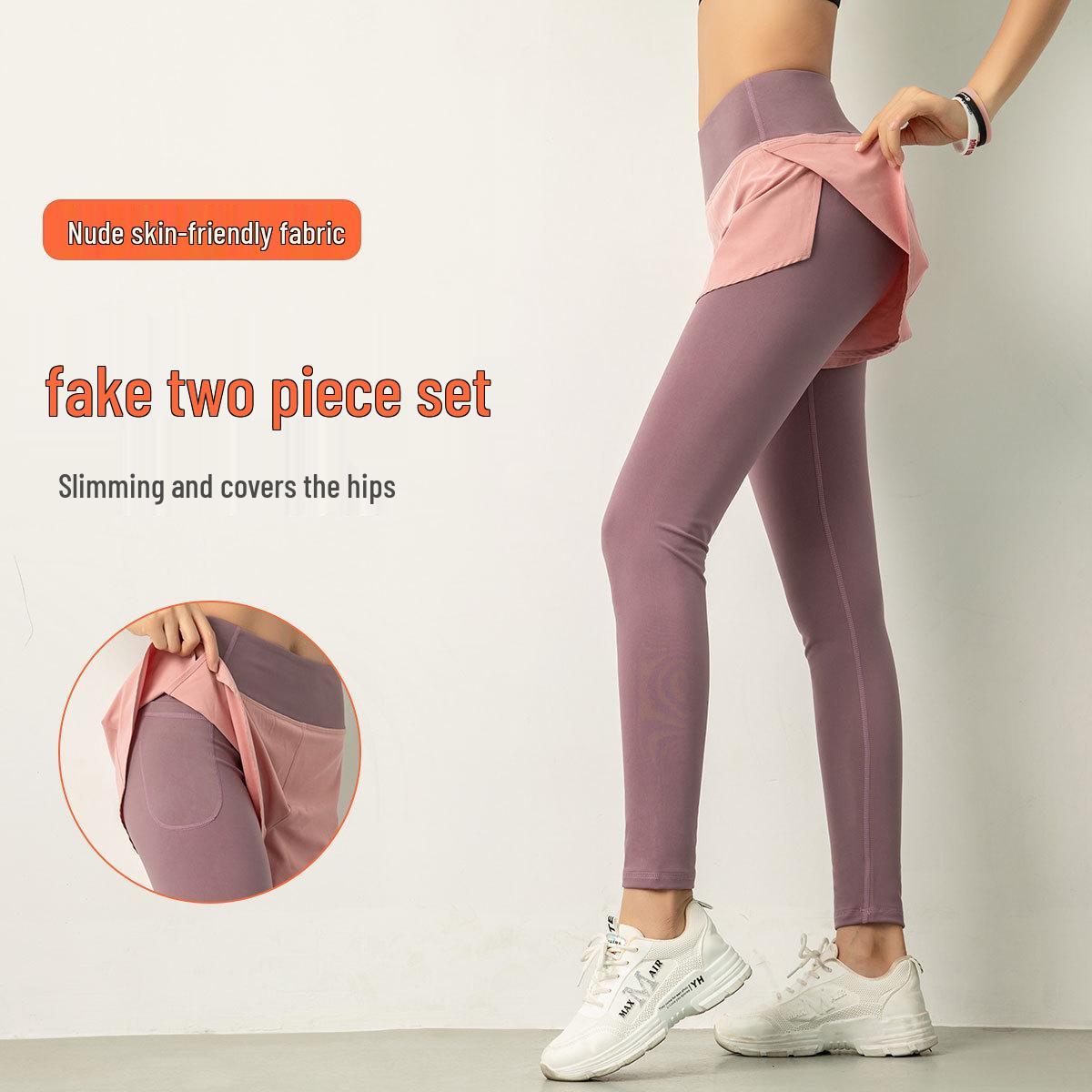 

Women s High-Waist Quick-Dry Yoga Skirt Pants with Pockets - Summer Running Tights Small