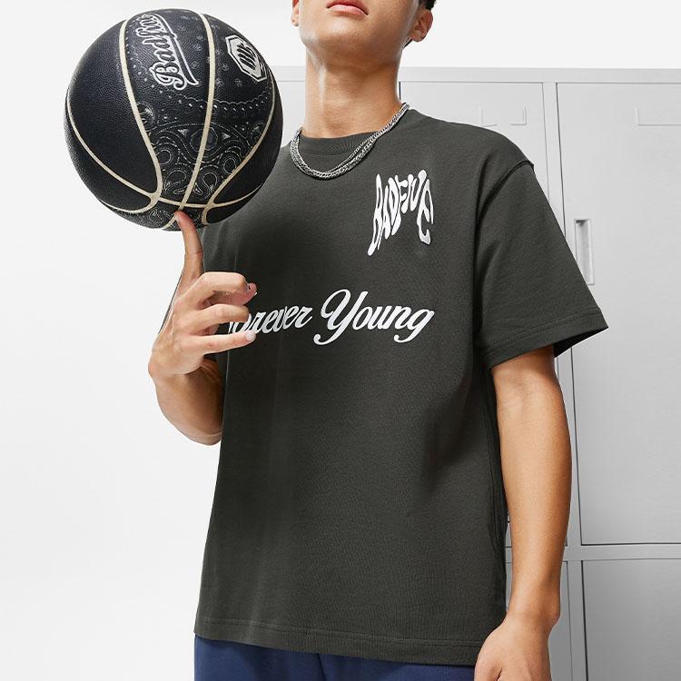 Li-Ning Badfive Letter Print Round Neck Short Sleeve T-Shirt Unisex Tops Black AHST917-2