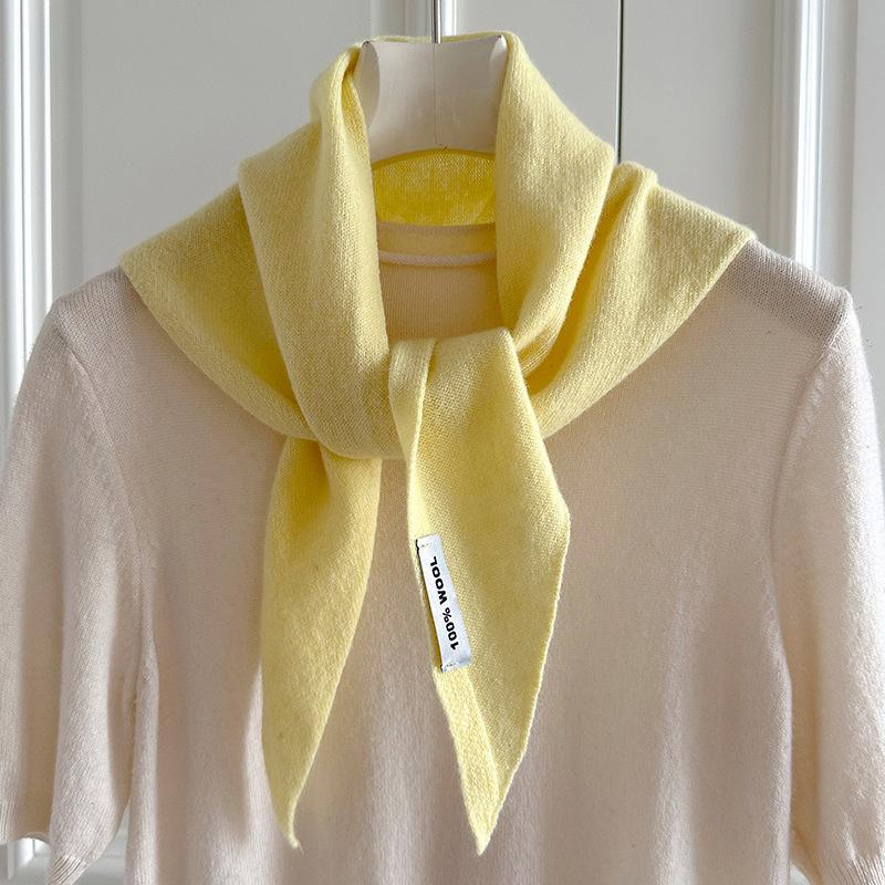 British Korean Triangle Scarf  Wool Triangular Scarves Women Headscarf Knitted Shaws Multi-Functional Warm Knitted Poncho