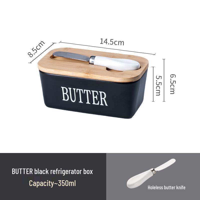 Nordisk keramisk smørskål med kniv - Europeisk design