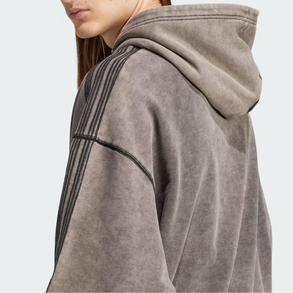adidas Premium Essentials Retro Washed Hoodie Black Men Streetwear JD0245