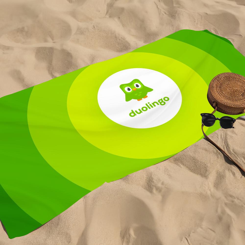 Cartoon D-Duolingo AI Towel Beach Towel Oversized Quick Dry Towel Absorbent Soft Swim BeachTowels for Men Women