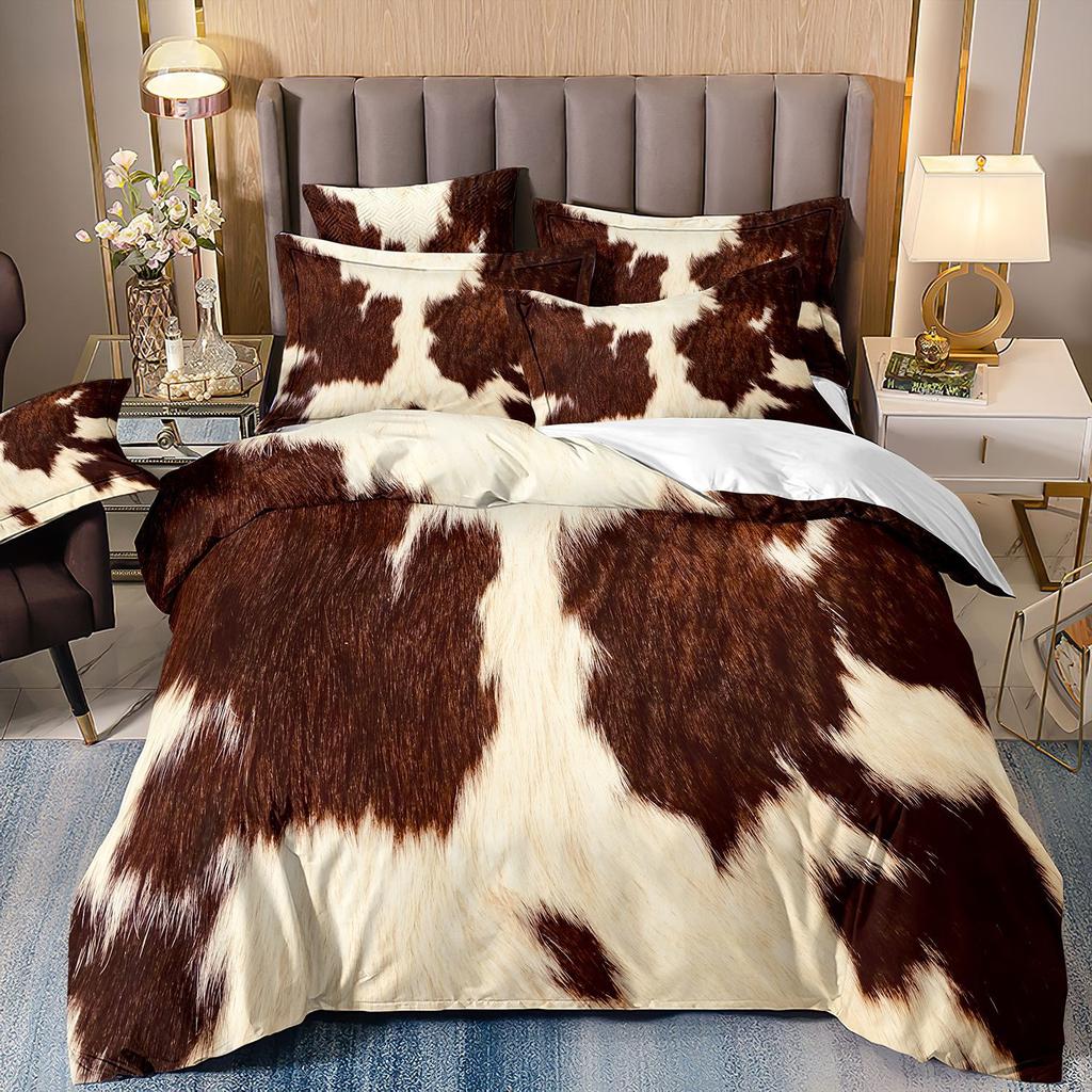 3D Printed Leopard Print Three-Piece Set Bedding Polished Duvet Cover