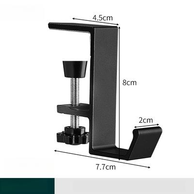 No-Drill Desk Hook Simple Single Hook Space Aluminum Hook Desktop Storage Organizer Hook Desk Edge Creative Hook