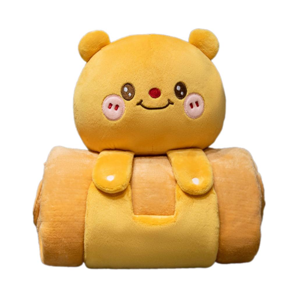 Plush Doll Air Conditioning Blanket Double-Use Pillow Soft Throw Blanket Naping Cushions Blanket Folding Gifts