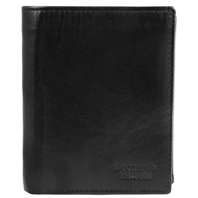 Portefeuille - LEONARDO VERRELLI - Rafi - Cuir Véritable Vache - Noir - 8 Fentes Cartes