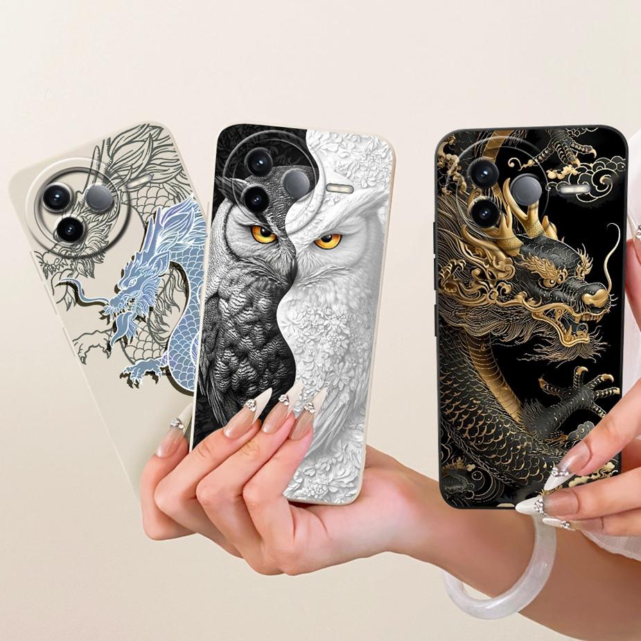 For Xiaomi Poco F7 Pro Ultra 5G Case Cool Owl Dragon Painted Cover Soft TPU Phone Case For Xiaomi Poco F7 Ultra PocoF7 Pro Shell