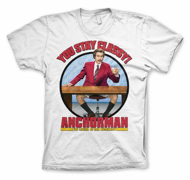 Officially Licensed Anchorman You Stay Classy Mens T-Shirt Sizes S-XXL- M