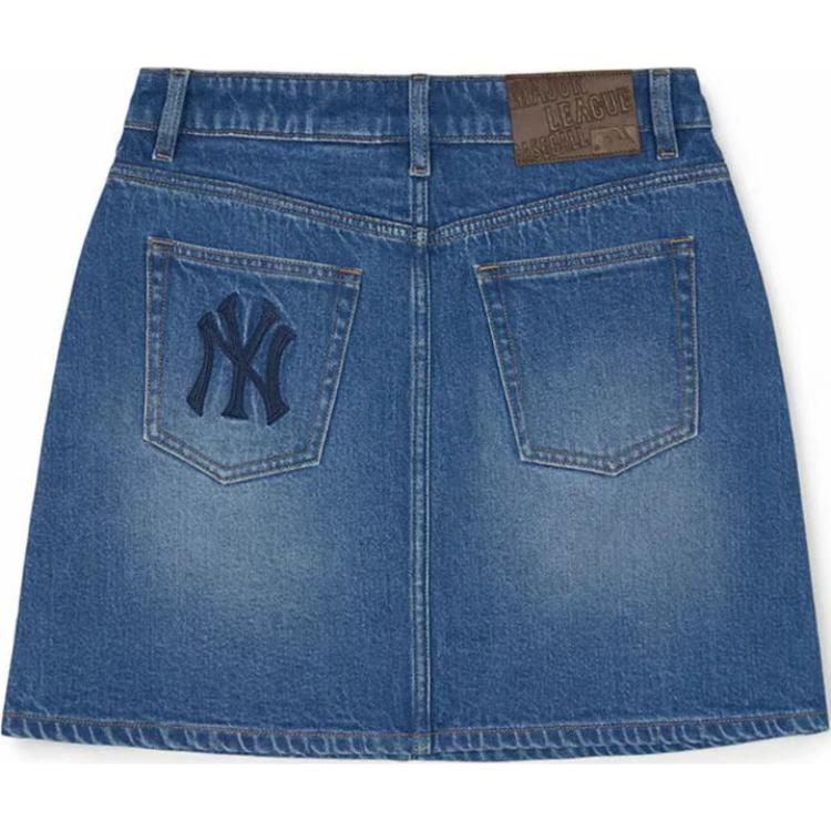 New MLB New York Yankees Denim Short Skirts Women's Blue 3FDSV0144-50INS