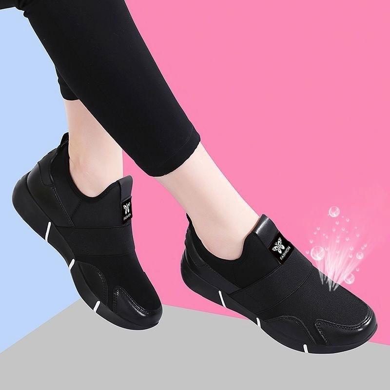 Soft-soled mother shoes women's 2025 summer new one-pedal middle-aged women's shoes lace-up casual sports shoes