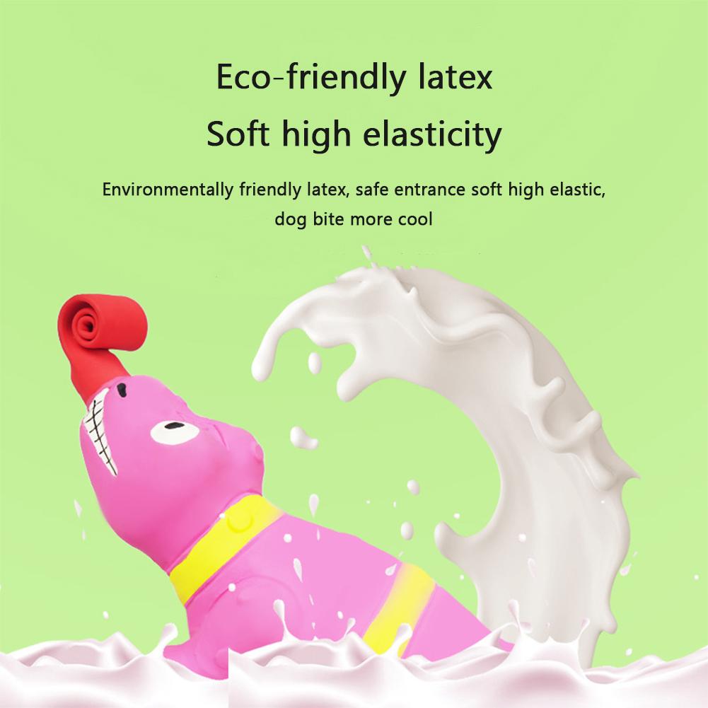 Kolip Latex Dog Squeaky Toys, Soft Rubber Puppy Chew Squeaky Toys, High Elasticity Funny Animal Design Interactive Play Toy For Small Medium Large Dog