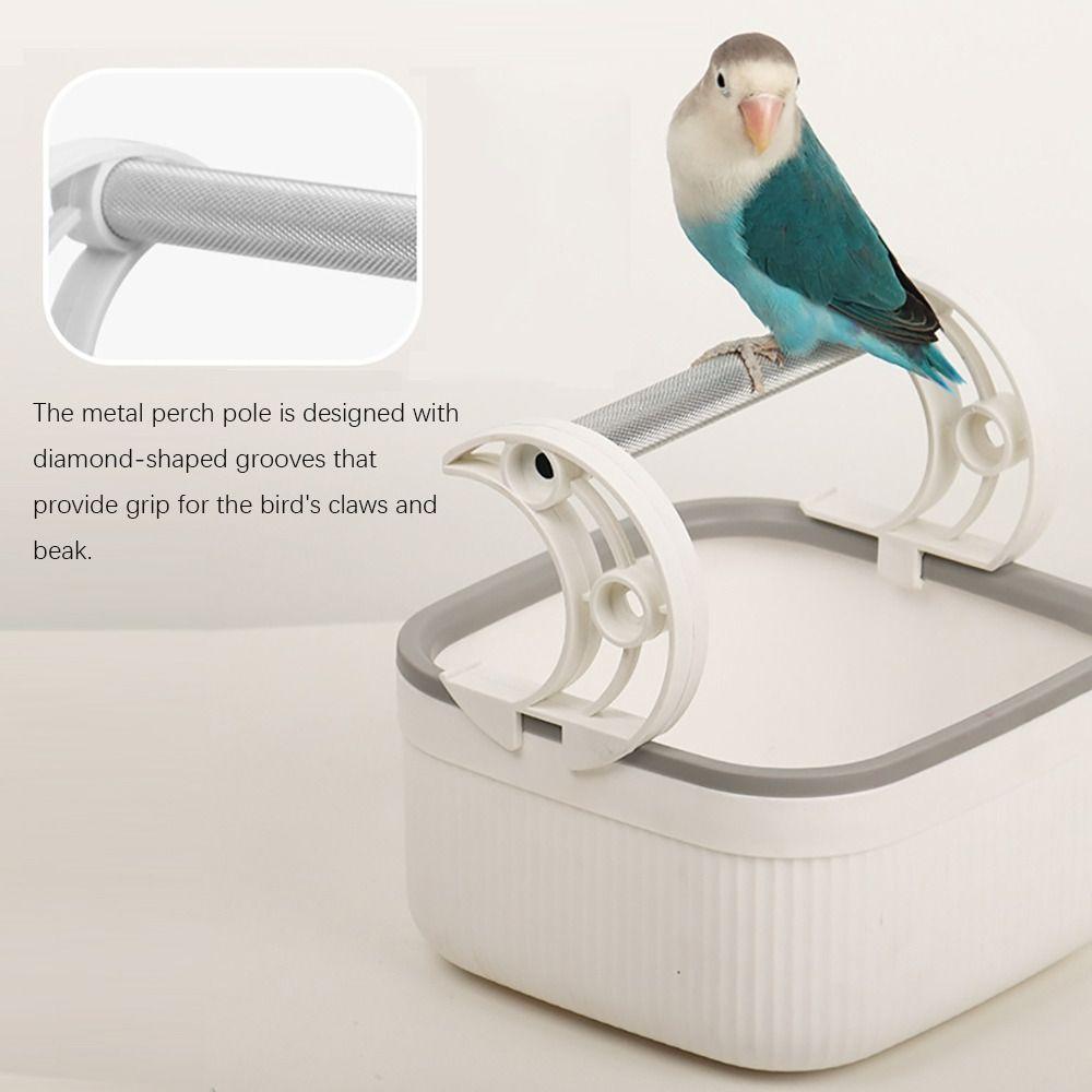 Non-slip Metal Pole Bird Perches Stand PP+Metal Parrots Poop Stand Rack Bird Rest Perch  Finches