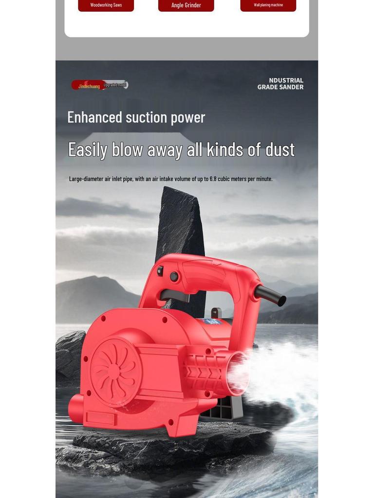 High-Power Industrial Grinder Vacuum: Dual-Use Dust Collector for Woodworking & Wall Planer with Cloth Bag.