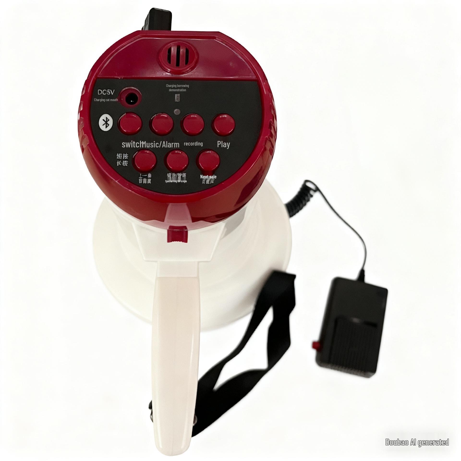 

Bluetooth 50W Handheld Megaphone with USB and Card Slot 180 x 320 mm