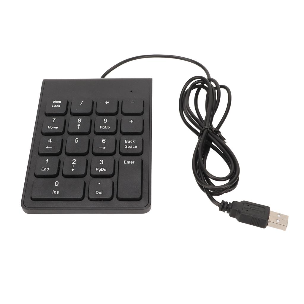 Wired Number Pad 18 Keys Ergonomic USB Plug and Play Quiet Typing Mini Numeric Keypad for PC Laptop Desktop 1 Piece