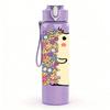 1PC Cute Hedgehog Pastel Cartoon Print 750ml Color Plastic Sports Water Bottle Leakproof Flip Straw Lid Suitable for Sports Office Home Use