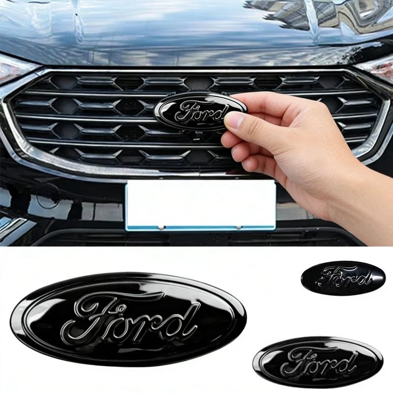 Car Front Rear Badge Emblem Steering Wheel Cover Sticker For Ford Focus Kuga Edge STline Taurus Escort Mondeo Hatchback Sedan
